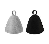 Felt Sauna Hat Sauna Hats Thicken Wool Felt Shower Cap Hair Turban Quickly Towel Drying Hat Men Dry for Man(2pcs-Grey Black)