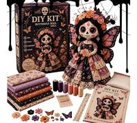 Felt Sewing Kit Halloween, Gothic Doll Craft Set, Skeleton