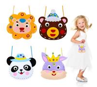 Felt Sewing Kits for Children, 4 Pack Handbag Kids Sewing Kit Childrens Sewing Kits for Beginners Fun DIY Educational Sewing Craft Gifts for Girls