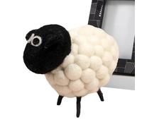 Felt Sheep, 3D Fabric Lamb Doll, Handmade Desktop Stuffed Seeps for Figurine, Cute Little Animals Plush Decors with Farmhouse Style, House Accessory for Home, and Office, 4.33x3.94x3.94 Inches