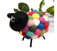 Felt Sheep, 3D Fabric Lamb Doll, Handmade Desktop Stuffed Seeps for Figurine, Cute Little Animals Plush Decors with Farmhouse Style, House Accessory for Home, and Office, 4.33x3.94x3.94 Inches