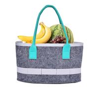 Felt Shopping Bag,Oval Felt Carrying Travel Bag | Foldable Cosmetic Container, Kids Travel Toy Organizer, Picnic Pouch With Handles For Work & Outdoor, Blue, Refer to description