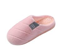 Felt Slippers for Men with Felt Sole Men's Slippers Closed Slim Plush Slippers Warm Lined Felt Slippers Open Back Felt Slippers Comfortable House Slippers Fluffy Cotton Shoes, pink, 4 UK