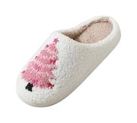 Felt Slippers Women's Cosy Couple Slippers for Winter - Warm Durable Slippers for Couples, White, 6 UK