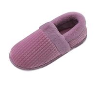 Felt Slippers Women's Winter Slippers Women's Closed Warm Lined Winter Shoes Diabetic Shoes Memory Foam Felt Slippers Cuddly Slippers Ultralight House Slippers, purple, 6 UK