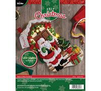 Felt Stocking - Santa is Here W/Lights 18"