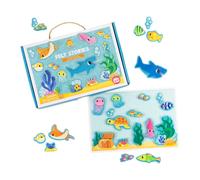Tiger Tribe Felt Stories Set (Under The Sea) - 1 Fuzzy Seaside Storyboard with Press-Out Felt Pieces, Fuzzy Felts, Craft Felt Kids Art Set, Felt Board For Children, Fuzzy Felt For 3 Year Olds +