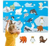 Felt Story Board Arctic-themed 41x20" Felt Board for Toddlers with Grommet Educational Imaginative Cartoon for Home, Preschool, Toddler Activities for Toddlers