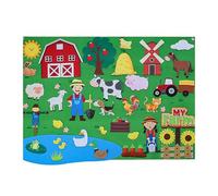 Felt Story Board - DIY Flannel Panel, Large Educational Activity Set for Kids, Soft Fabric Farm Animals Play Kit, Educational Wall Organizer p