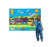 Felt Story Board Set, Farm Animals Fuzzy Felt Story Board Set, Reusable Flannel Space/Car Toys, Jungle Animals Outer Space Felt Board, Felt Boards For Walls Interactive Play Kit (Car)