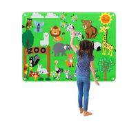 Felt Story Board Set, Farm Animals Fuzzy Felt Story Board Set, Reusable Flannel Space/Car Toys, Jungle Animals Outer Space Felt Board, Felt Boards For Walls Interactive Play Kit (Animal)