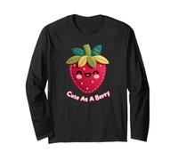 Felt Strawberry Cute As A Berry Kawaii Fruit Foodie Adorable Long Sleeve T-Shirt
