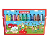 STABILO Trio A-Z - Fibre-Tip Pen with Triangular Grip Zone - Pack of 30 - Assorted Colours including 5 Neon Colours
