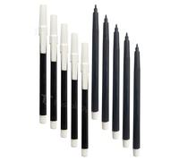 Felt Tip Pens, BLACK, Fibre Fine Point, Pack of 10, Colouring Drawing Pens, Write Sketch Mark Draw, School Office Home Use, iVAIDEX Black Ball Pen