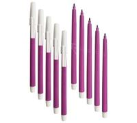 Felt Tip Pens, VIOLET, Fibre Fine Point, Pack of 10, Colouring Drawing Pens, Write Sketch Mark Draw, School Office Home Use, iVAIDEX Black Ball Pen