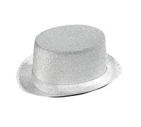 Felt Topper Silver Lame Top Hats Caps & Headwear for Fancy Dress Costumes Accessory