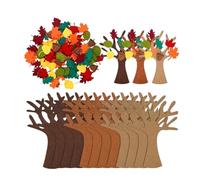 Felt Tree - 96 Pieces Maple Leaves, Autumn Decoration, DIY Felt Tree Crafts for Seasonal Decoration, Autumn Art Supplies, Creative Set for Thanksgiving Party Home Decoration, Funny Raffia