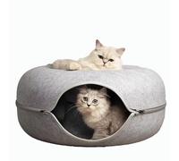 Felt Tunnel cat nest, Circular Felt Donut cat nest, Detachable cat Bed with Zipper, Suitable for Dogs, Cats, and Dogs to Sleep in All Seasons
