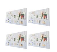Felt Wall Sticker Self-Adhesive Works Display Photo Bulletin Board Color Sound-Absorbing Panel for Photos(White 4PCS)