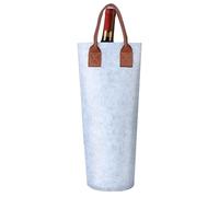 Felt Wine Bag - Carrying Bag for a Bottle | Reusable Bottle Holder | Padded Gift Wrap for Champagne, for Wedding, Christmas, Birthday, Practical Red Bottle Holder with Ci, silver, Consulte la