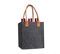 Felt Wine Bag, Wine Bottle Bag For 6 Bottles, Reusable Compartment Wine Bottle Holder Bag With Carry Handle For Storing Wine for CHAMPAGNE(1pc)