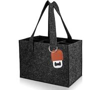 Felt Wine Bottle Bag Beer Tote Sack Comes Stainless Steel Packet Opener Leather Case 6 Bottles Reusable Wine Gift Handbag for Party Travel Bottle Carrier Bags for Storing Carrying Champagne Drinks