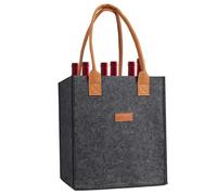 Felt Wine Bottle Bag, Reusable Wine Carrier Bag with 6 Compartments, Felt Grocery Storage Bags for Transporting Champagne, Beer and Water Bottles