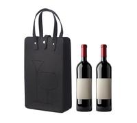 Felt Wine Bottle Gift Bag with Handles Wine Tote Bag 1Pcs Champagne Bottle Felt Gift Storage Bag Reusable Wine Travel Bag Leakproof Wine Holder Bag for Christmas Birthday Party Gift (Black)