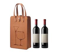 Felt Wine Bottle Gift Bag with Handles Wine Tote Bag Champagne Bottle Felt Storage Bag Reusable Travel Leakproof Wine Holder Bag for Christmas Birthday Party Gift (Chocolate)