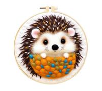 Felt Wool Needle Set - PVC Cartoon Crafts, Felt Accessories for Beginners, Handmade Holiday Kit, Creative Needle Felting Set, Foam Pad Picture Frame Included, Artistic for Seasonal