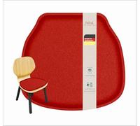 Feltd. Felt Seat Cushion Suitable for IKEA Skalsta Wood and Plastic Shell Comfort Including Non-Slip Coating Many Colours Sustainable Fair and Made in Cologne (Berry/Wood Veneer Bowl)