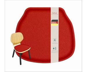 Feltd. Felt Seat Cushion Suitable for IKEA Skalsta Wood and Plastic Shell Comfort Including Non-Slip Coating Many Colours Sustainable Fair and Made in Cologne (Berry/Wood Veneer Bowl)