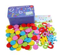 FELTECHELECTR 1 Box Colorful Counting Chips Math for Educational Number Cognitive Learning Smooth Surface Math Counters for Sorting Patterning and Hand-eye Coordination Development Suitable for