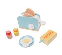 FELTECHELECTR 1 Set Interactive Wooden Toaster Play Set for Early Learning Kitchen Brightly Colored Bread Maker Model Cognitive Development Role Play for Safe Creative Cooking Fun