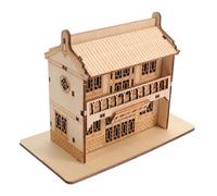 FELTECHELECTR 1 Set Wooden Model Assembly DIY Public House Puzzle for Engaging Self Assembling Model Kit for Cognitive Development and Creative Play for Birthdays and Holidays
