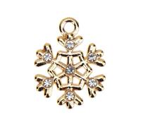 FELTECHELECTR 10 Pcs Golden Snowflake Xmas Enamel Charm Pendants for DIY Jewelry Making, Alloy Material with Delicate Design, for Dangle Earrings and Anklet Accessories in Festive Christmas