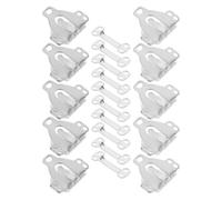 FELTECHELECTR 10 Sets Silver Iron Hooks and Eyes Pants Closure Fastenings Strong and Sturdy Easy to Use for DIY Sewing Crafts Bras and Tight Corsets