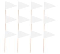 FELTECHELECTR 100pcs Mini Food Flag Picks Triangle Toothpick Flags for Cake Decorating Fruit Markers Cheese Labels Party Appetizer Cupcake Toppers Secure Placement Safe Materials Multipurpose