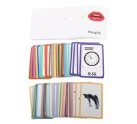 FELTECHELECTR 108Pcs Educational Sensory Flash Cards for English Word Recognition with Body Parts Animals and Themes Lightweight Visual Learning for Cognitive and Motor Skill Development