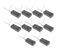 FELTECHELECTR 10PCS 9V Battery Holder Case with Cover and Switch 6F22 Battery Box with Screw with Wire Leads for Electronic Projects
