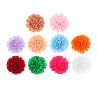 FELTECHELECTR 10pcs Assorted Color Dog Flower Collar Charms Made of Polyester, Pet Decoration and Photography Props for Dogs during Halloween Or Special Occasions Random Color