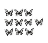 FELTECHELECTR 10pcs Black Double Layer Embroidery Patches Lace Appliques for DIY Sewing, Easy to Use and Sew Polyester Fabric Embroidered Applique Stickers for Clothing and Hair Clips Decoration