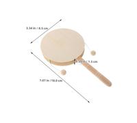 FELTECHELECTR 10pcs Blank Wood Drum: Kid Monkey Drum Unfinished Wood Toys DIY Painting Craft Wooden Shaking Mini Percussion For Kids