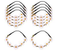 FELTECHELECTR 10pcs Cloth Daisy Hairbands with Vivid Three-dimensional Simulated Daisy Flowers, Practical and Delicate Floral Headbands for Brides, for Wedding Decorations and Festivals