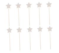 FELTECHELECTR 10pcs DIY Wooden Star Wands Craft Kit for Birthday Parties Unfinished Fairy Wand Supplies for Creative Coloring and Graffiti Safe Wood Material for Imaginative Play and Art