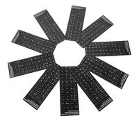 FELTECHELECTR 10pcs Matte Black Portuguese Laptop Keyboard Stickers White Letters Multi-language Keyboard Cover Universal Notebook Protector for Students