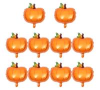 FELTECHELECTR 10pcs Orange Pumpkin Balloons Aluminum Foil Thanksgiving Balloon Decor for Fall Theme Party and Thanksgiving Day Decorations