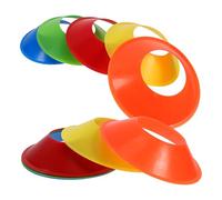 FELTECHELECTR 10pcs Plastic Cone Markers and Basketball Base Set for Football Training, Pe Material Balls Display Bases to Player's Skills, for Soccer Party Decorations and Ball