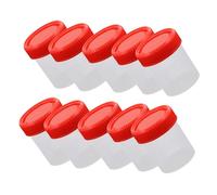 FELTECHELECTR 10pcs Plastic Sample Pots with Screw Caps Sealed Containers for Medical Testing and Liquid Sampling Compact Portable Cups with Scale Design for Secure Storage