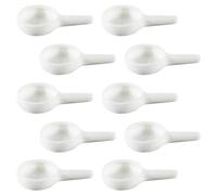 FELTECHELECTR 10pcs White Ceramic Candle Tray Set with Handle, Small Tealight Wax Spoon Holders for Home Fragrance and Aroma Burner Use